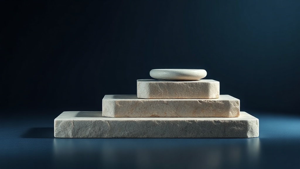 Four rising tiers representing escalating levels of TMJ intervention from minor to major