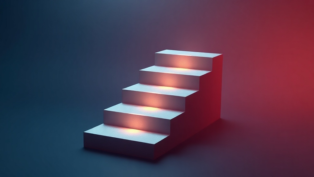 Gently rising steps representing a ladder of TMJ care from simple to clinical
