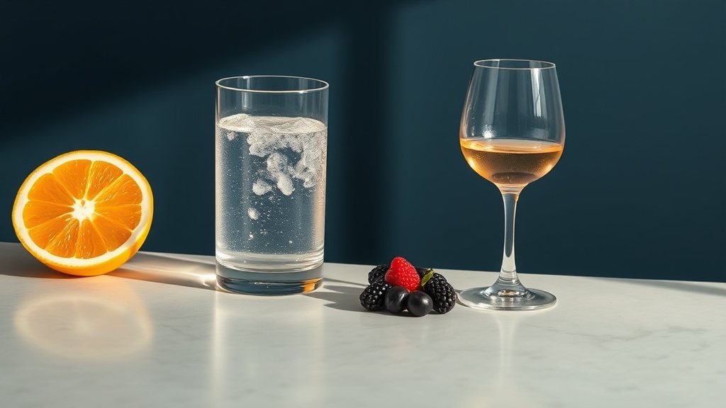 Still life of acidic foods and drinks that commonly provoke tooth sensitivity