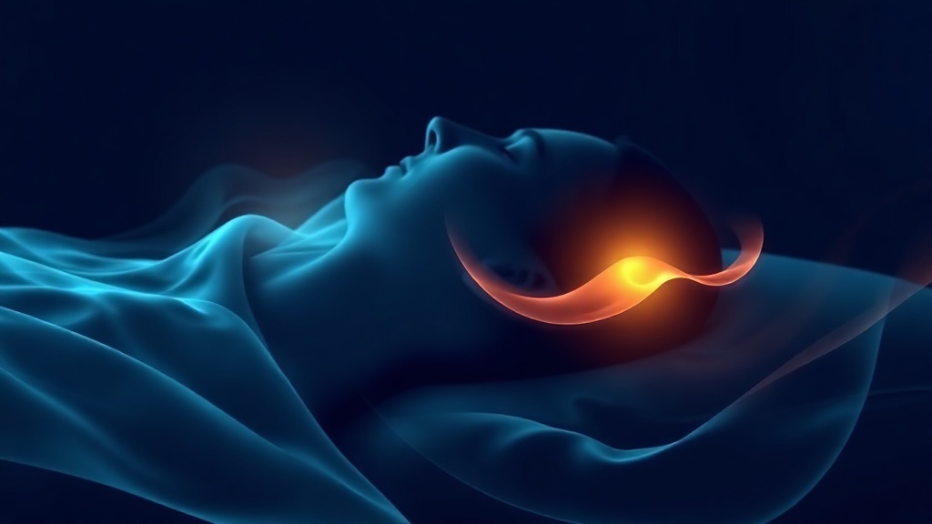 Conceptual illustration contrasting open-mouth breathing with calm nasal breathing during sleep