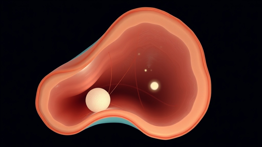 Cross-section illustration of a tonsil showing crypts holding small pale stones