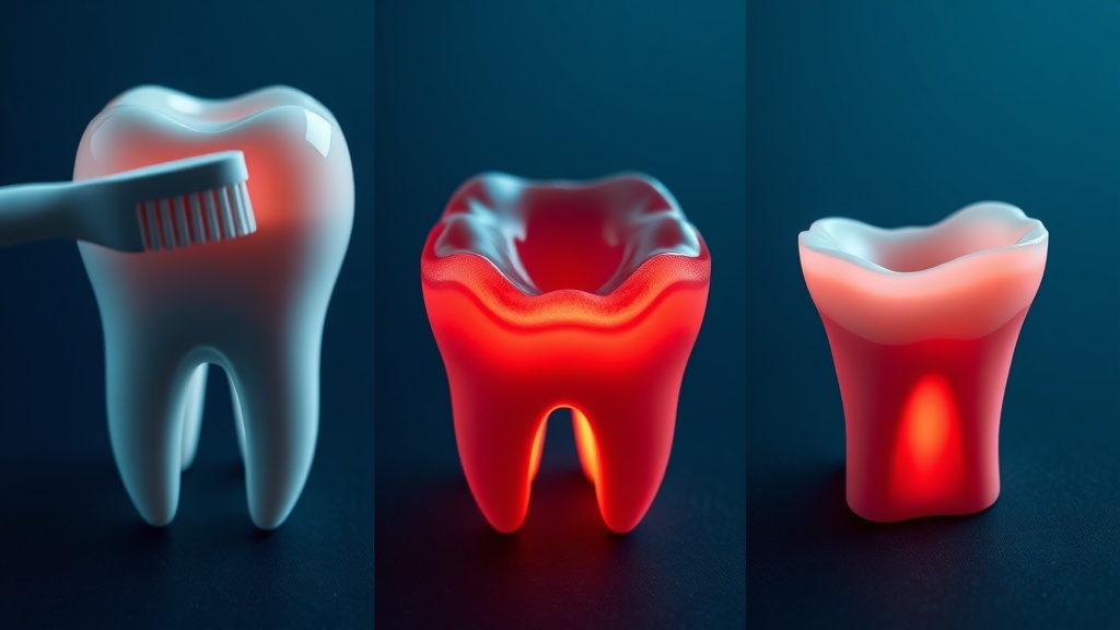 Conceptual illustration of the three cause families of gum recession