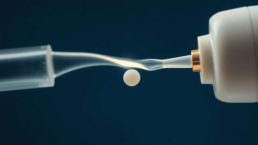 A low-pressure water stream clearing a tonsil crypt as fresh clear vapour replaces foul gas