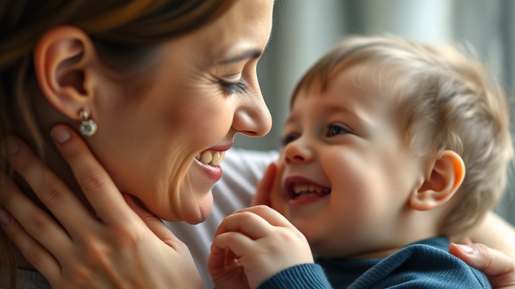 A parent gently looking at a child wiggly loose tooth in warm light