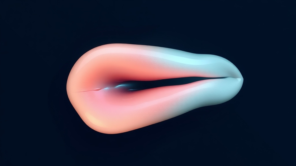 Illustration of a thick pale coating sitting across the back of the tongue between papillae