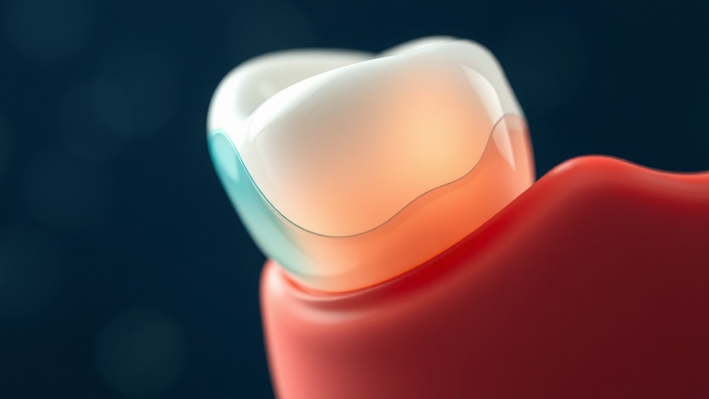 Conceptual close-up of plaque at the gumline drawing fluid into swollen gum tissue