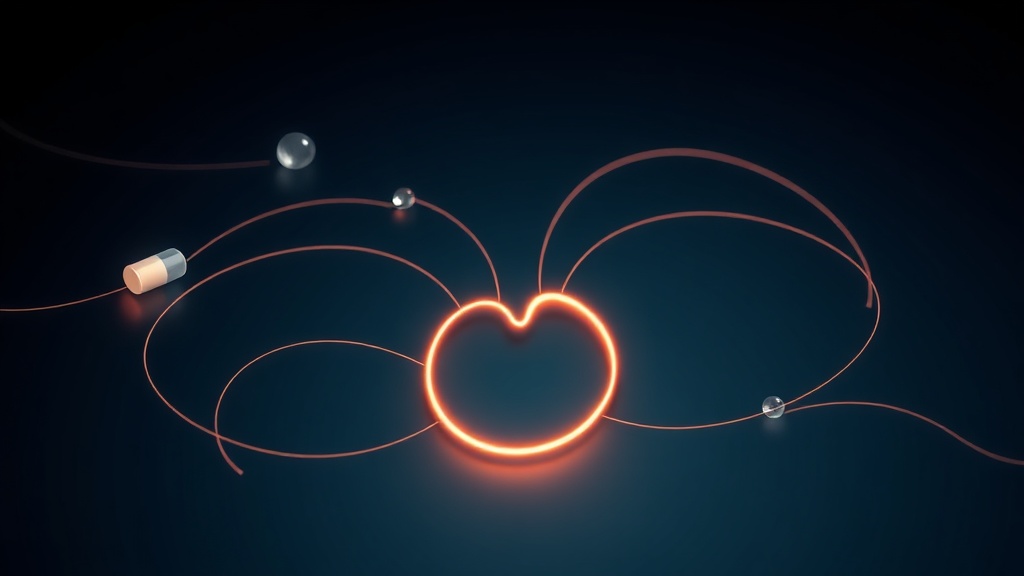 Conceptual illustration of several causes converging on a single stylised tongue