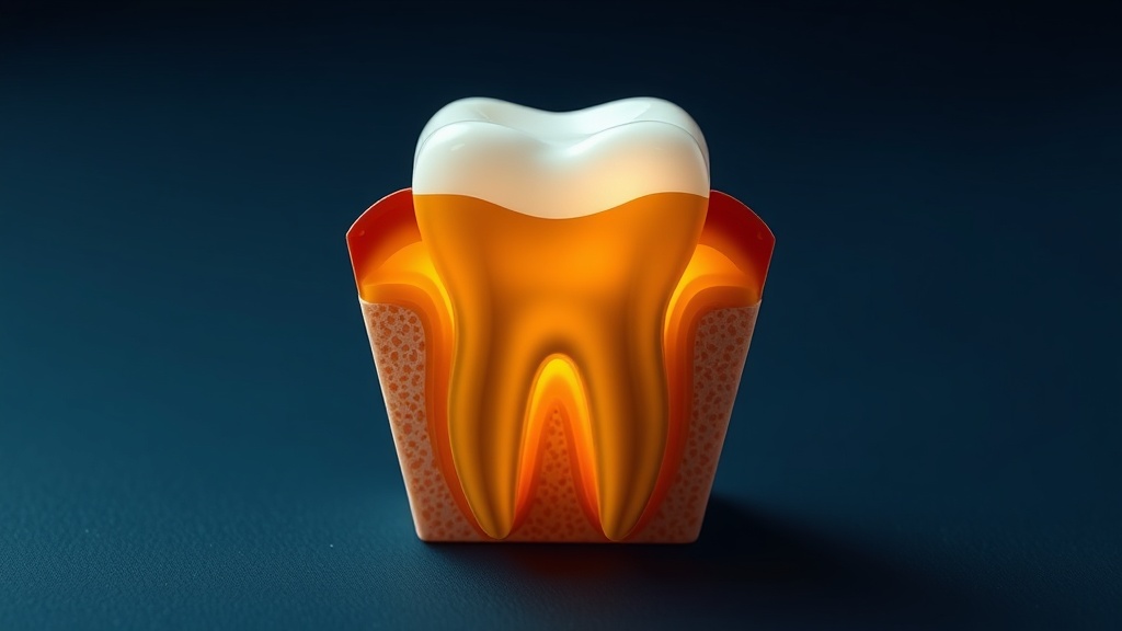 Cross-section illustration of a tooth showing translucent white enamel over a warm yellow dentine core