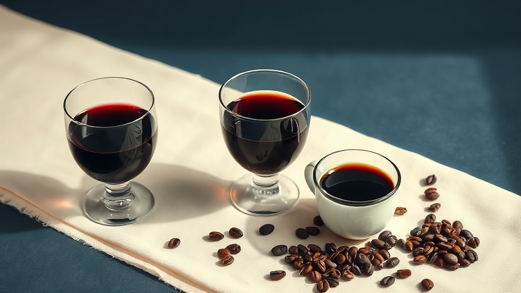 Red wine, dark coffee and black tea on a cream cloth — the main surface-staining drinks